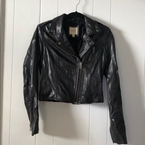 Black leather jacket